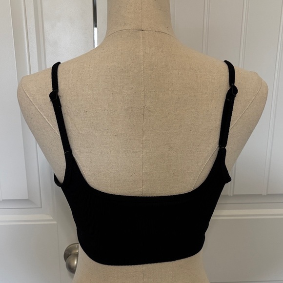 Aerie Black Ribbed Scoop Bralette - Picture 2 of 6